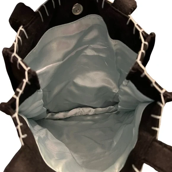 Vintage Halloween Trick or Treat Tote Bags Felt Ghost Bat Sequin Embroidery 2 pc - Picture 5 of 10